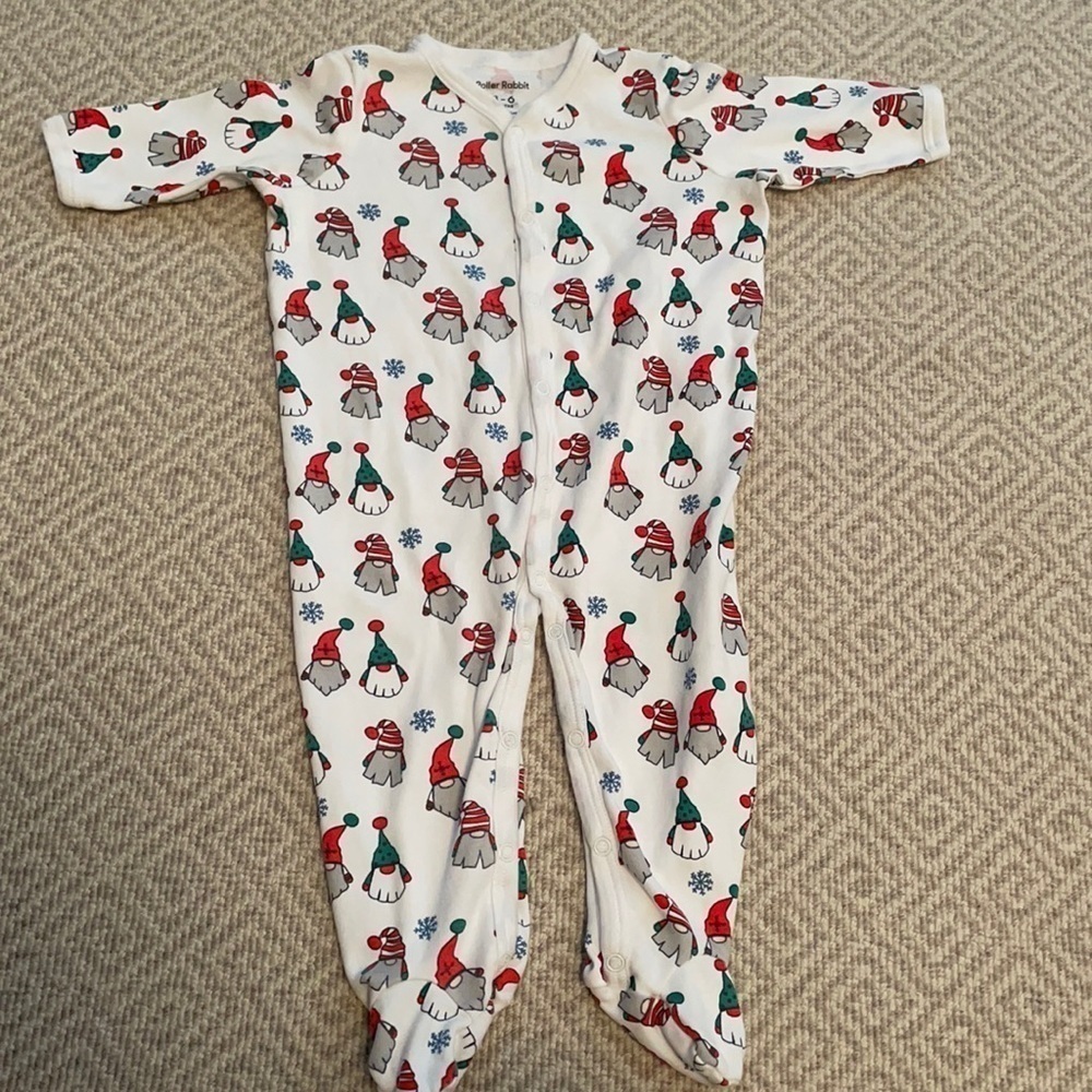 Roller Rabbit Holiday Winter Gnome Footie Pajamas 3-6M